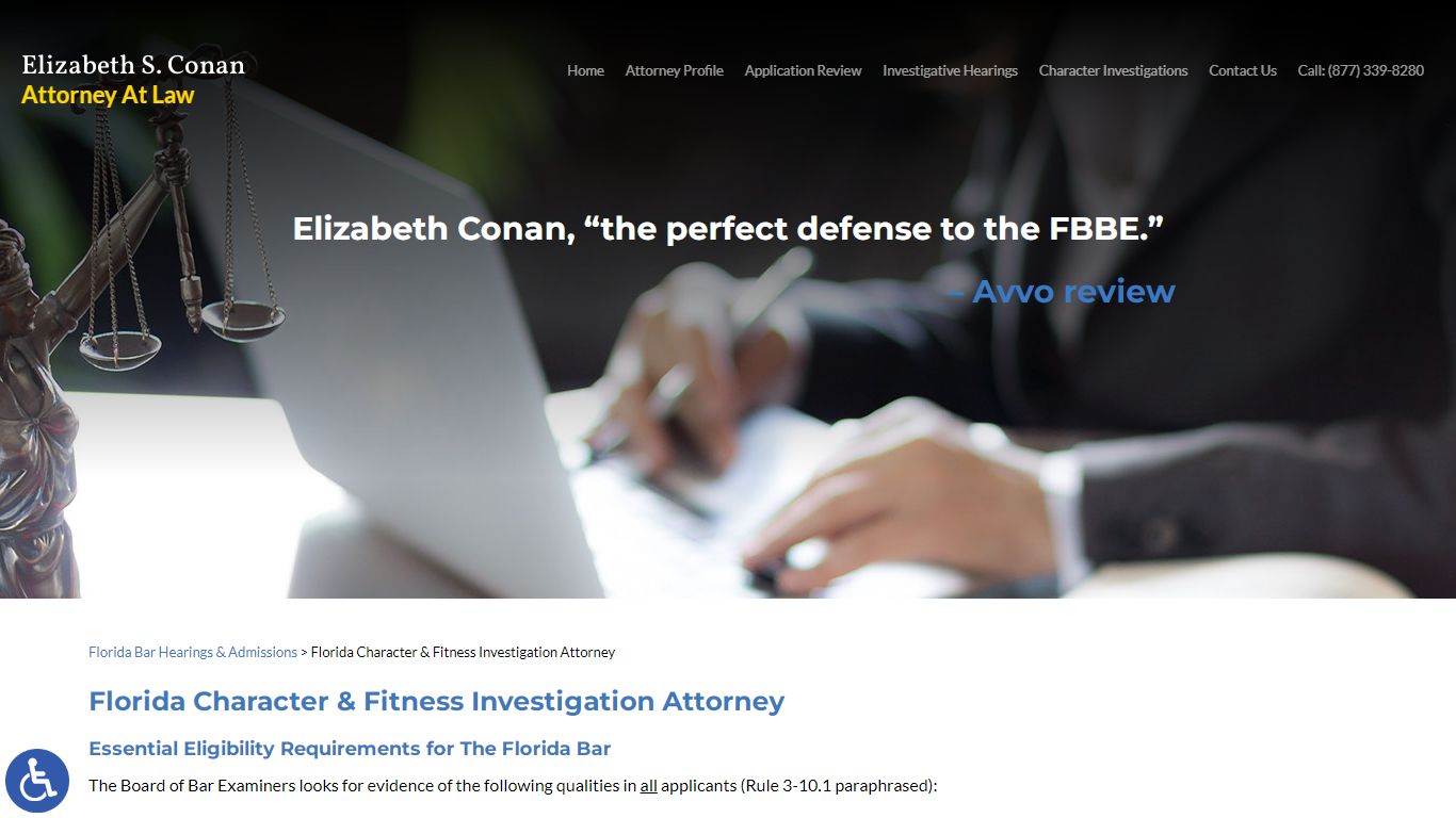Florida Character & Fitness Investigation Attorney
